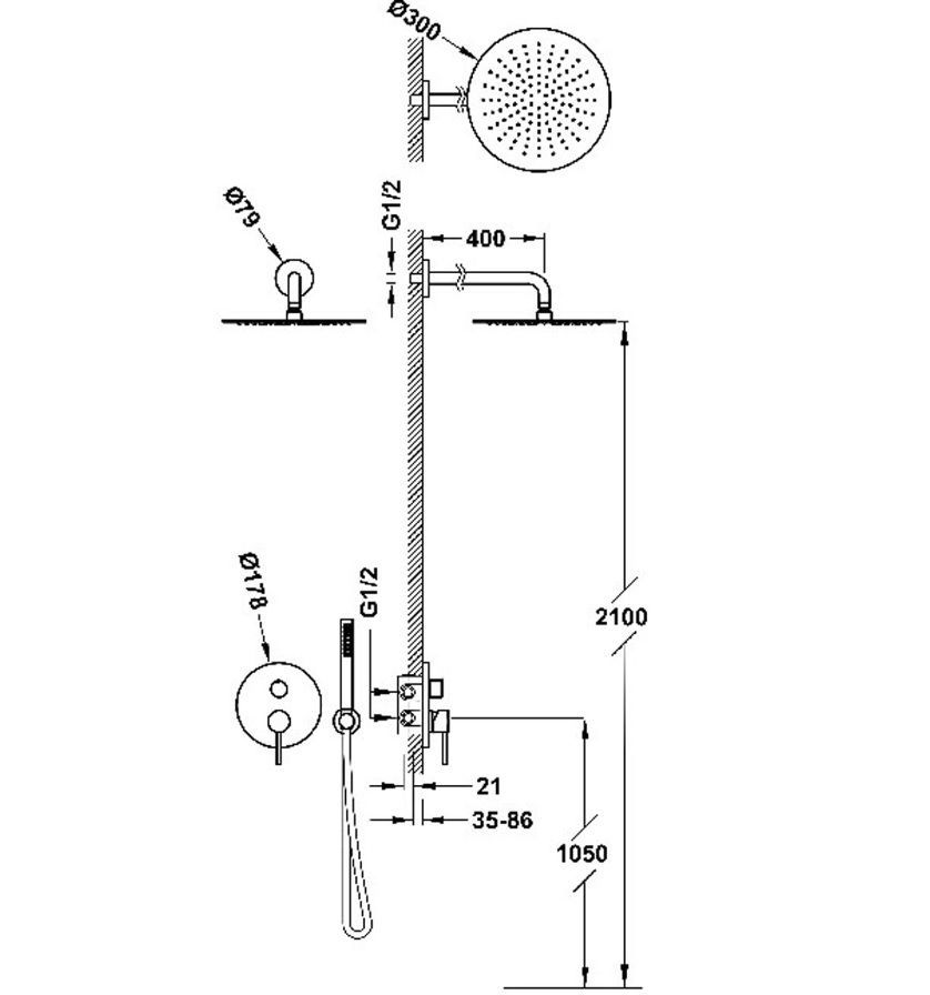Study Rapid-box Душевая система скрытого монтажа, хром 26228004
