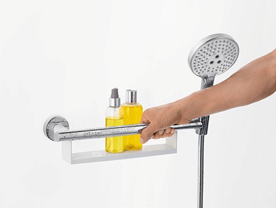 Поручень Comfort с полочкой и держателем для душа Hansgrohe Unica 26328400