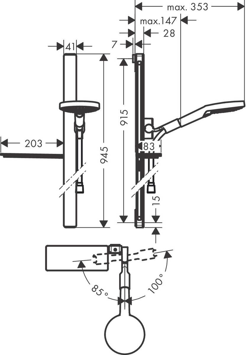 Душевой набор Hansgrohe Raindance Select S 120/900 3jet 27648400