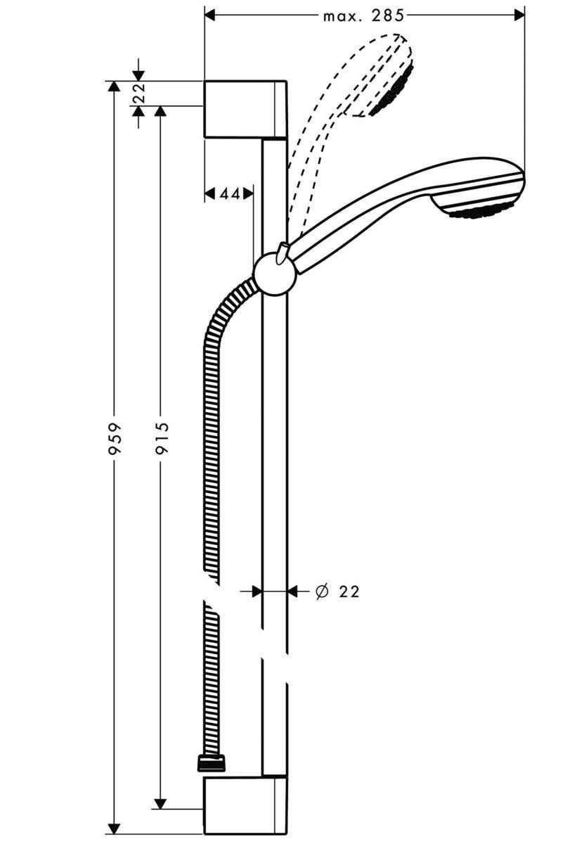 Душовий набір Hansgrohe Crometta Mono (85/900-650) 1jet 27729000