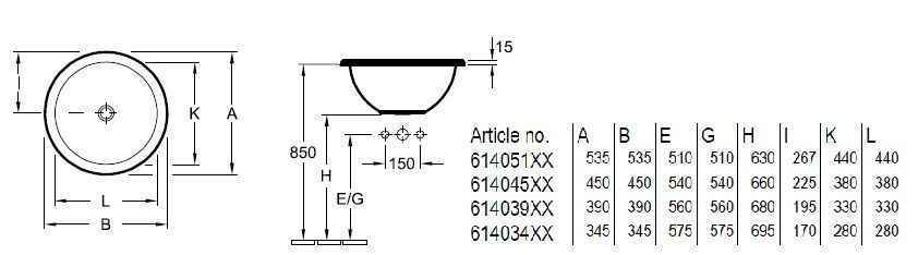 Раковина вбудована в стільницю Villeroy and Boch Loop&Friends 614051R1