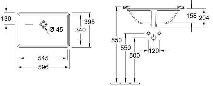LUNEA Раковина під стільницю 545х340 51225301