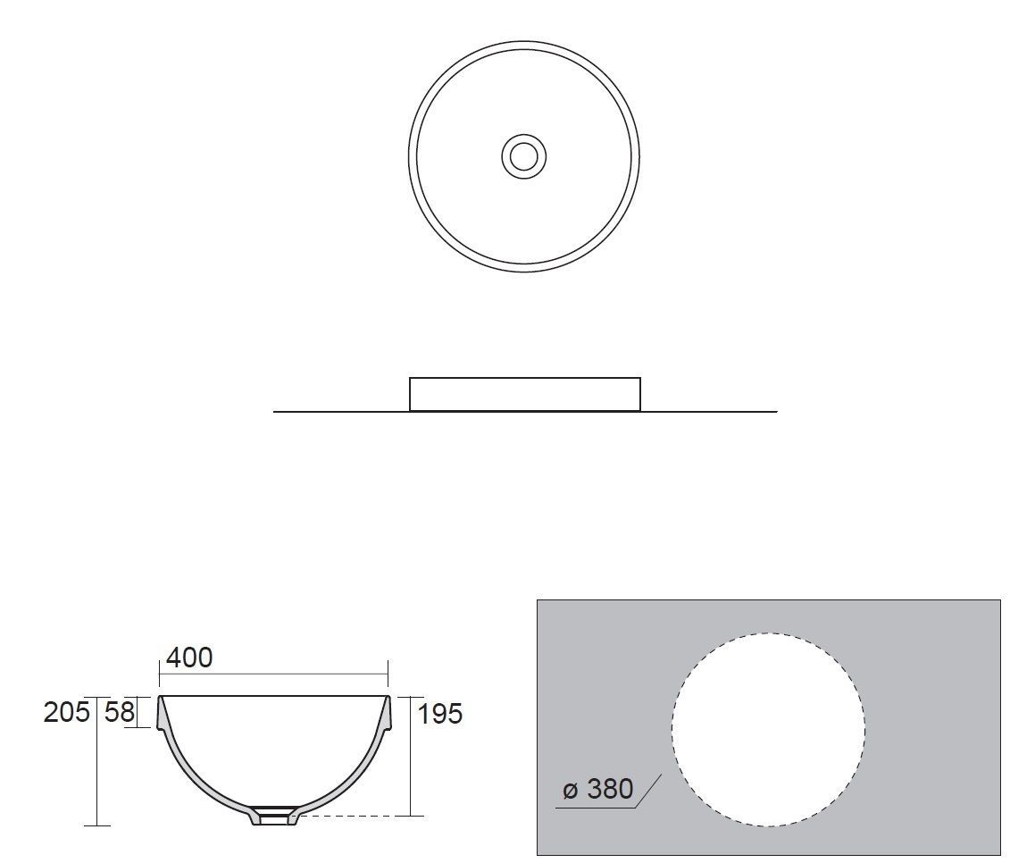 Раковина в столешницу DP AXA 8410009