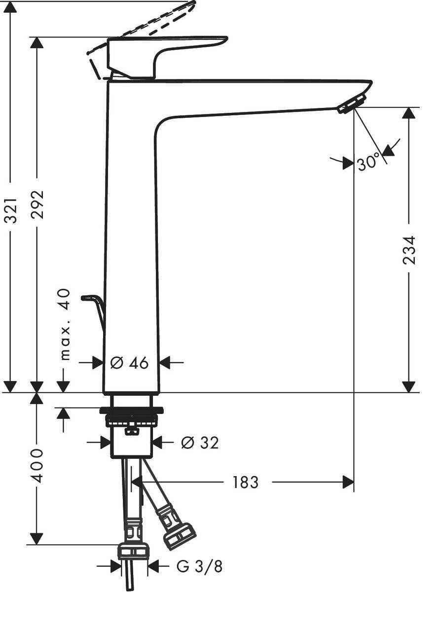 Змішувач для умивальника Hansgrohe Talis E 71716140