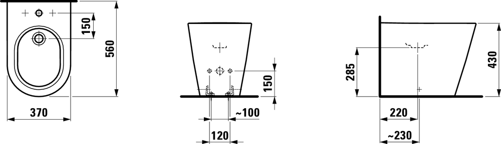 Біде підлогове Laufen Kartell H8323310003021