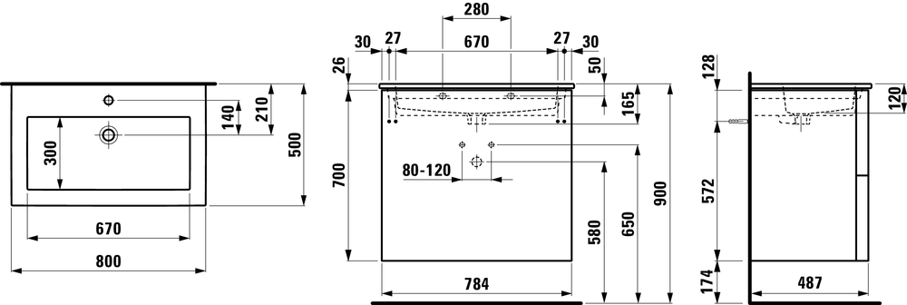 Тумба під раковину Laufen Kartell H8603356401041