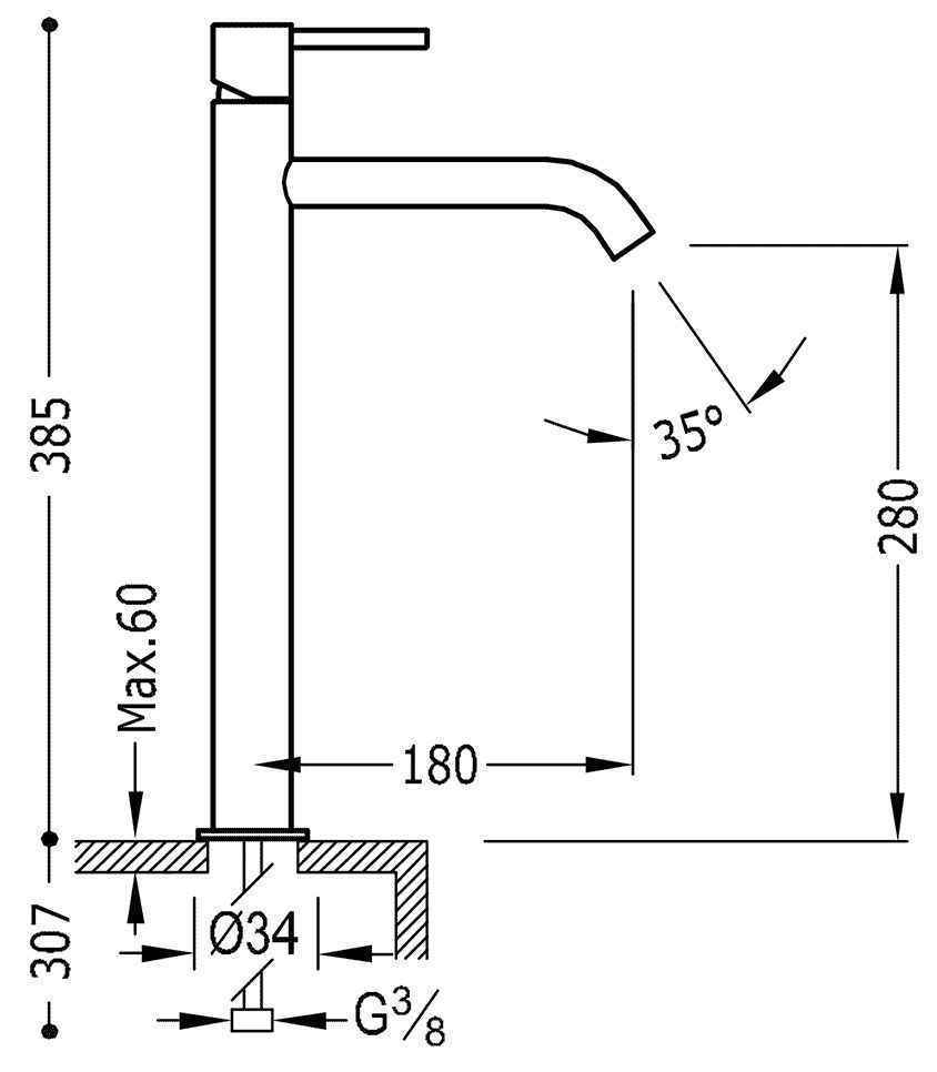 Змішувач на раковину Tres Study 26230801OR
