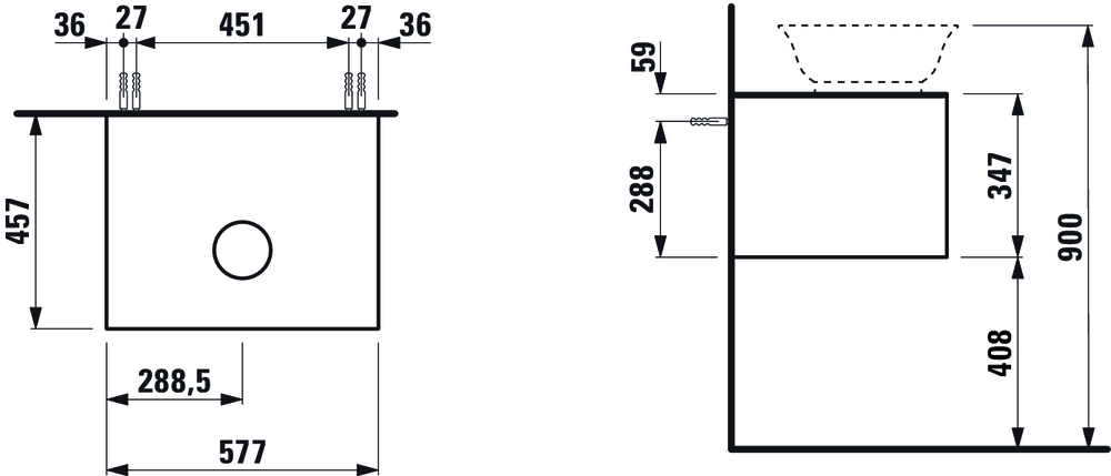 Тумба под умывальник Laufen The New Classic H4060010856311