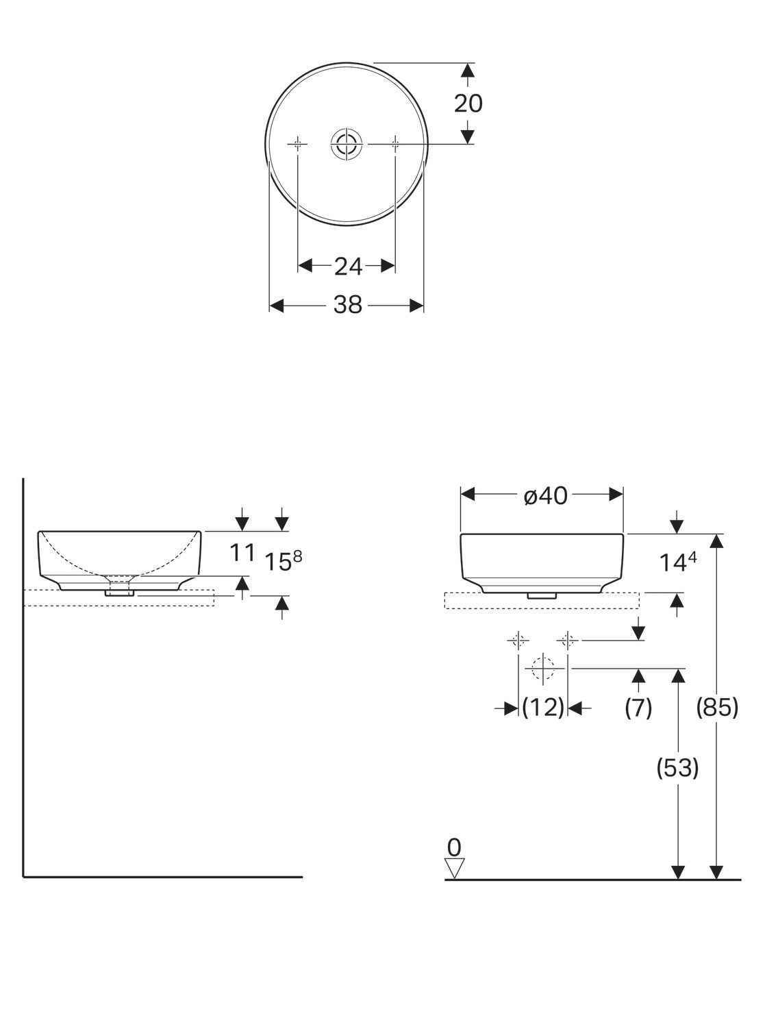 Умывальник Geberit Variform 500.768.01.2