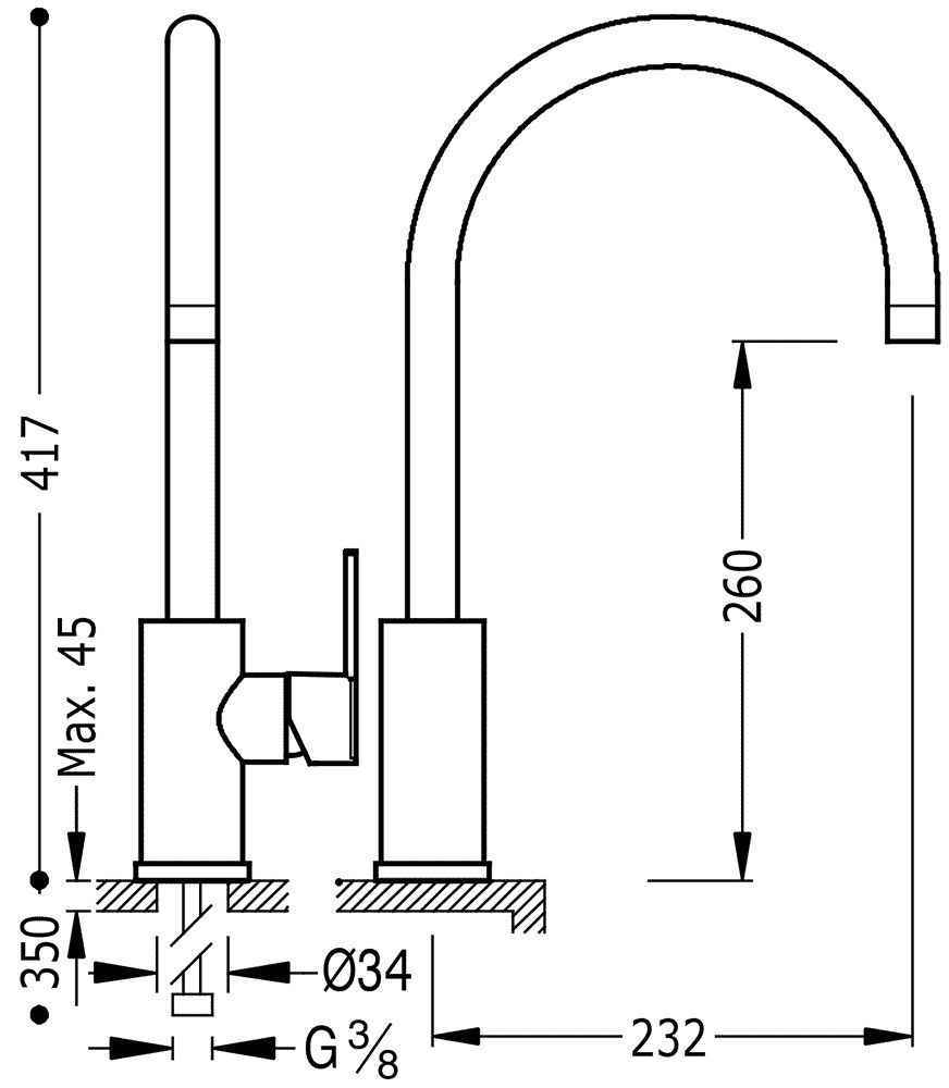 Змішувач на кухню Tres Lex 181540