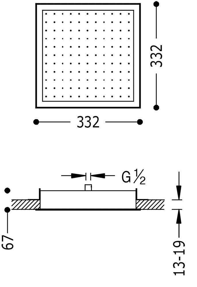 Верхній душ Tres 330Х300 134714