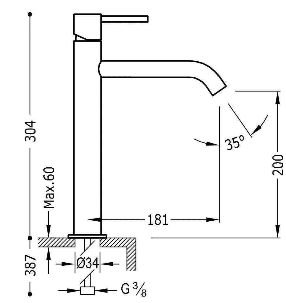 Змішувач на раковину Tres Study 26230701OM