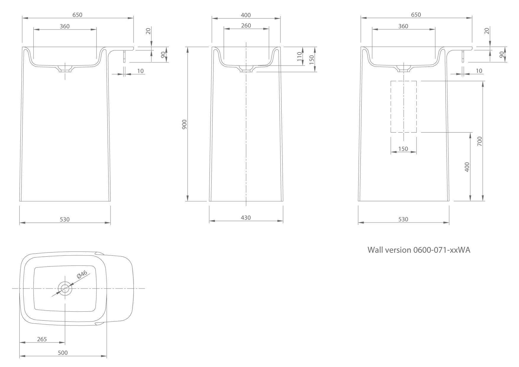 Підлоговий умивальник Knief Pride 0600-071-01-WA