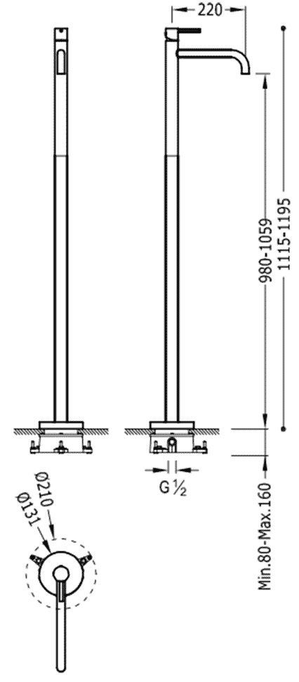 Смесители для раковины Tres Study 26285301OR
