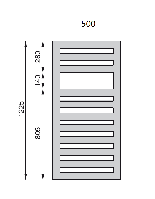 Полотенцесушитель комбинированный Zehnder Metropolitan Spa METM-120-050/GD