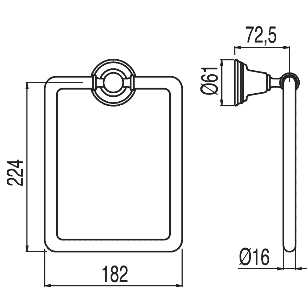 Полотенцедержатель Tres Clasic 02463609LM