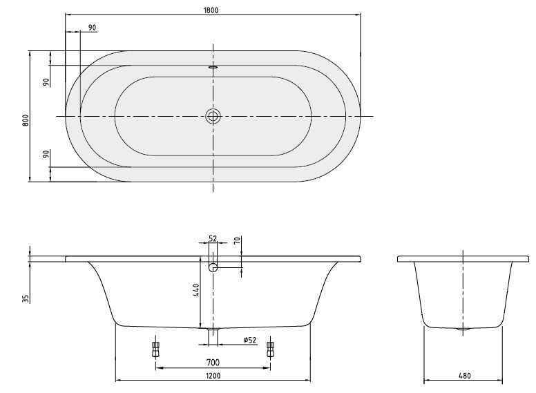 Ванна Villeroy and Boch Loop&Friends UBA180LFO7V-96