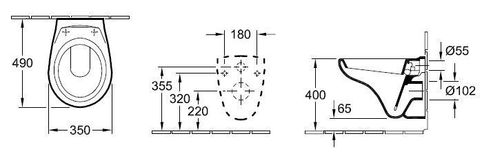 Унитаз подвесной Villeroy and Boch O. Novo Compact 76671001