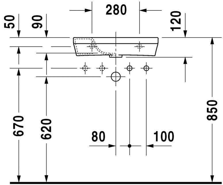 Умивальник Duravit DuraStyle 0713500000