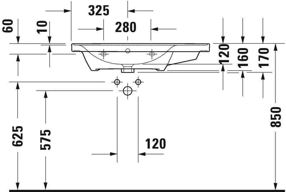 Умивальник Duravit D-Neo (асиметричний) 2369800060