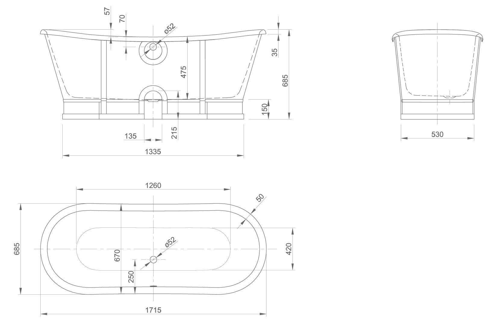 Акрилова окремостояча ванна Knief Prince 0100-086