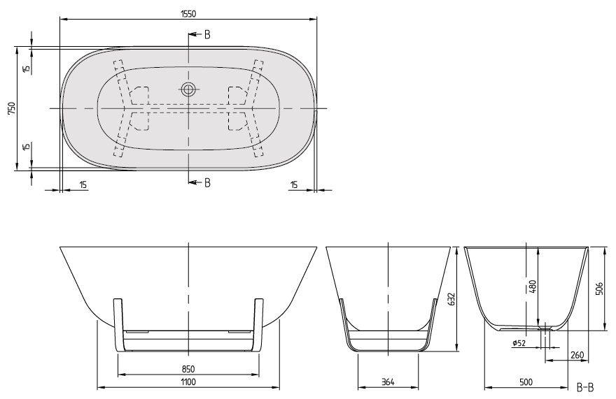 Ванна Villeroy and Boch Antheus UBQ155ANH7F400V-01