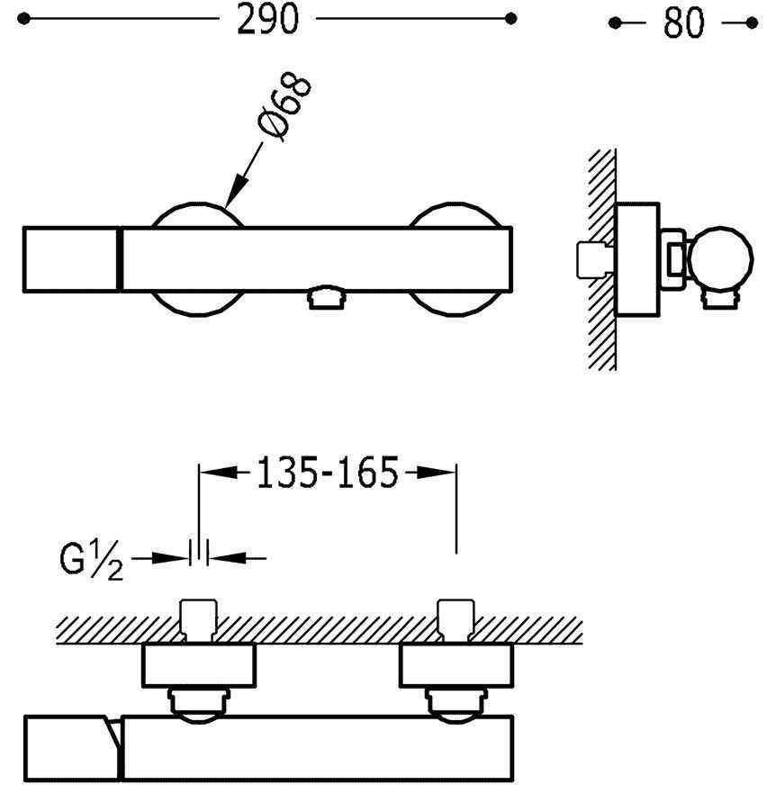 Набор: Змішувач для душа з душовим набором Tres Max 06116701