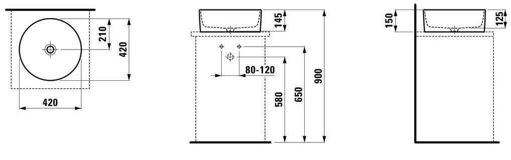 Умивальник на стільницю Laufen Savoy H8129420001121