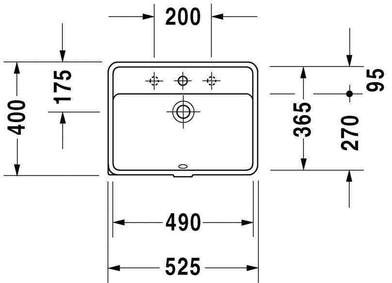 Раковина, що вбудовується під стільницю Duravit Starck 3 0302490000