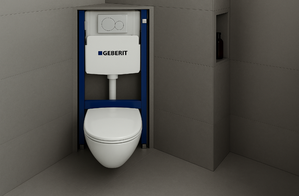 Инсталляции Geberit для нестандартных санузлов: угловые, компактные, встраиваемые