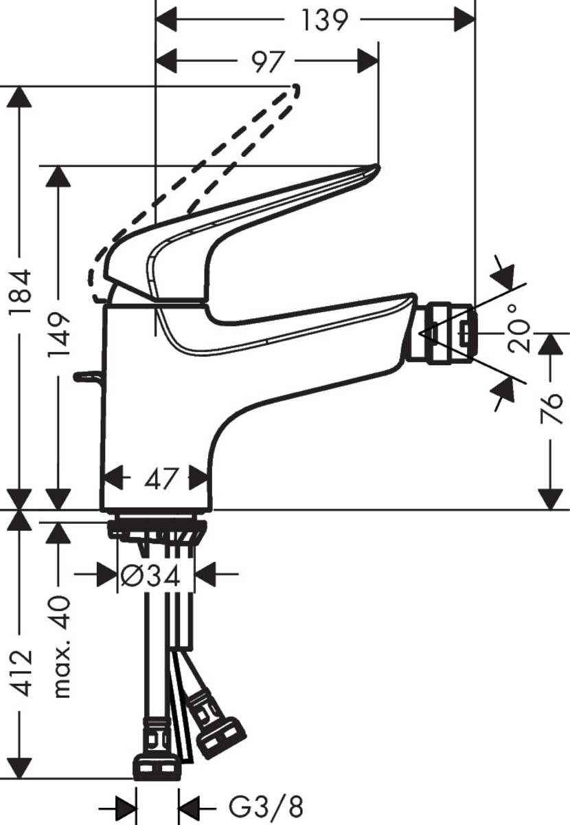 Змішувач для біде Hansgrohe Novus 71142000