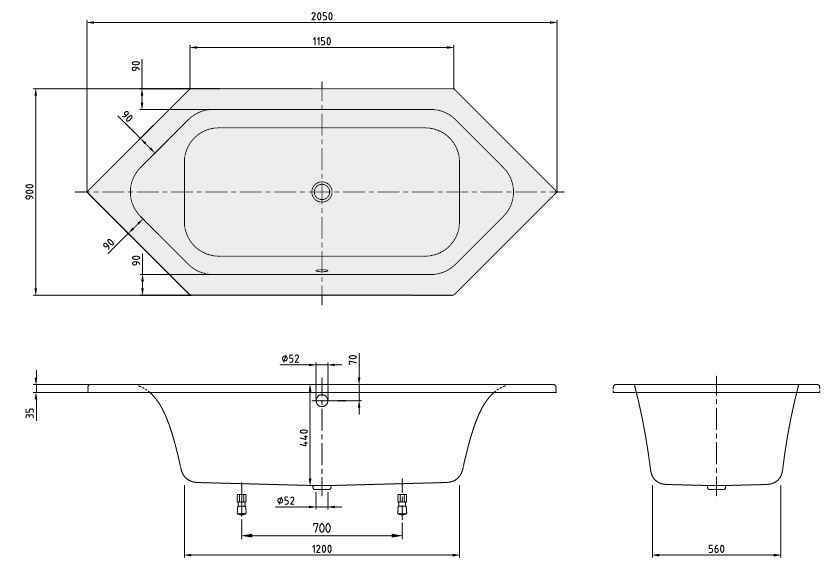 Ванна Villeroy and Boch Loop&Friends UBA205LFS6V-0