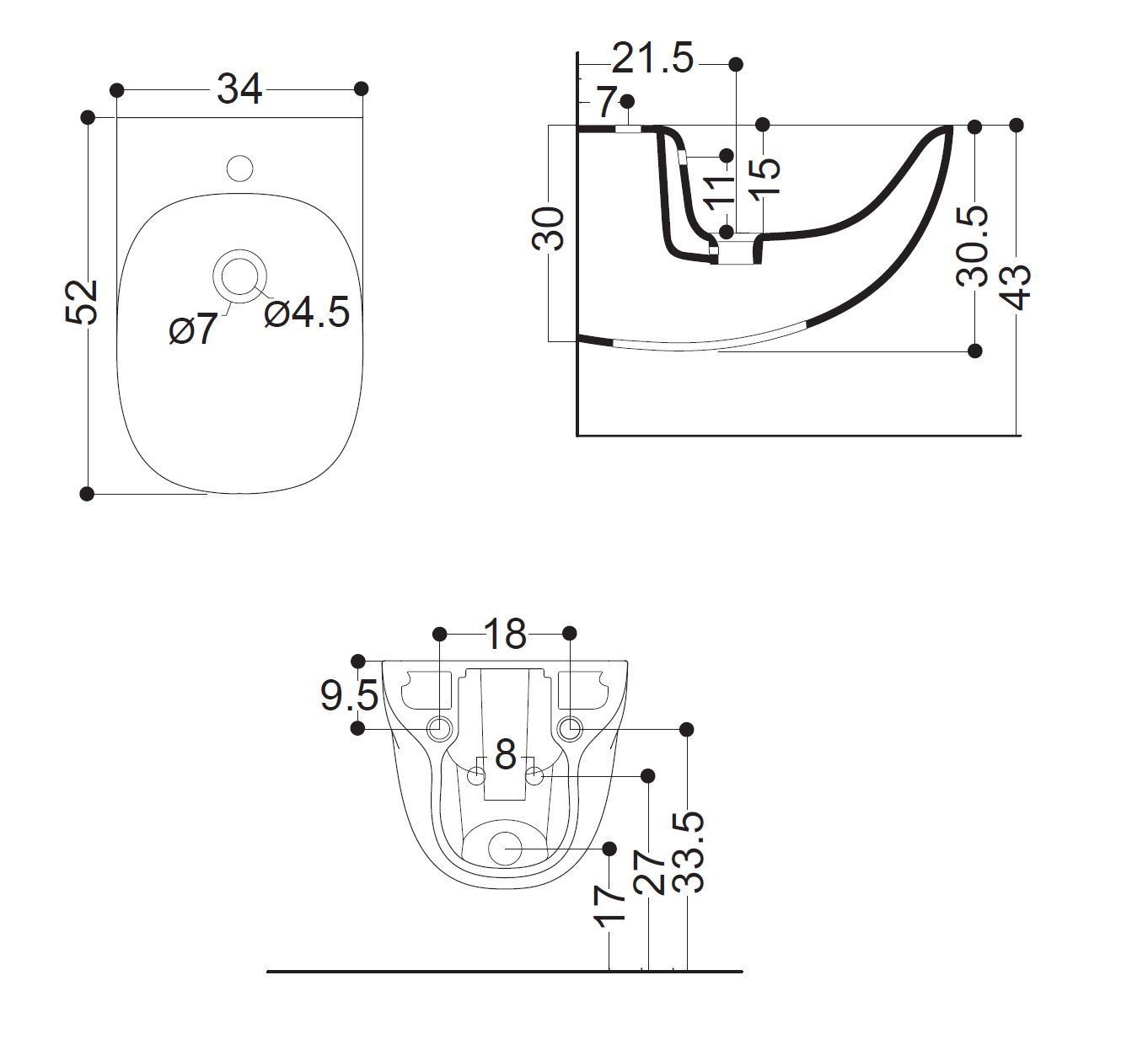 Биде подвесное Wild AXA 3002009