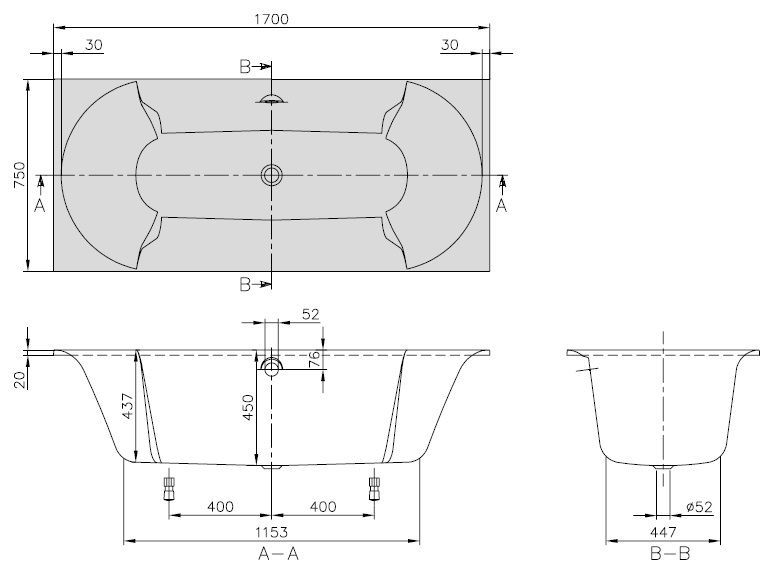 Ванна Villeroy&Boch Pavia UBQ170PAV2V-96