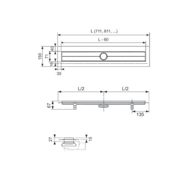 Дренажный канал Tece 600700