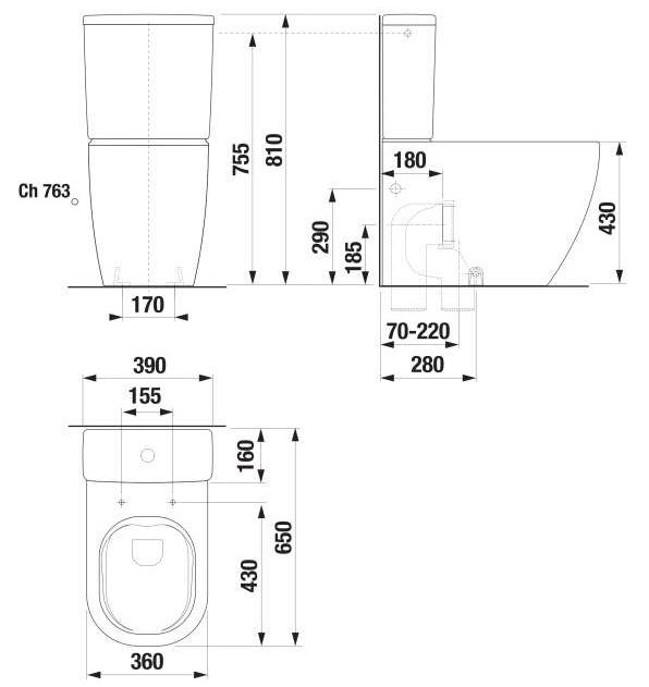 Mio-N Унитаз напольный безободковый+бачок+сидение с крышкой Soft-Close