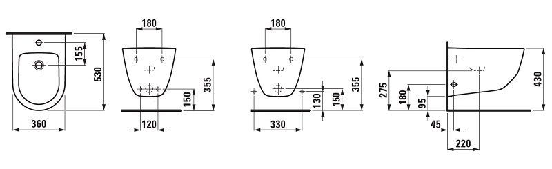 Биде подвесное Laufen PRO