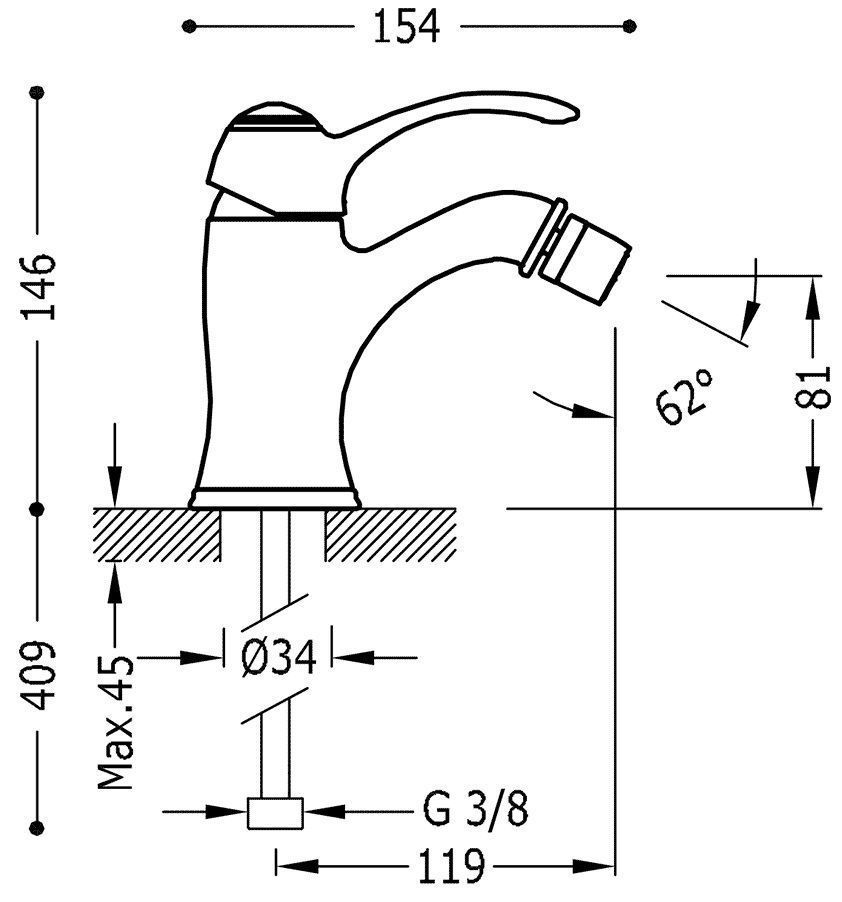 Смеситель для биде Tres Clasic 24212001LV