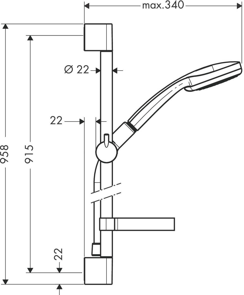 Душевой набор Hansgrohe Croma Vario (100/900-650) 4jet 27653000