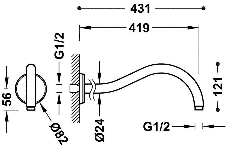 Держатель для верхнего душа Tres 29933701AC
