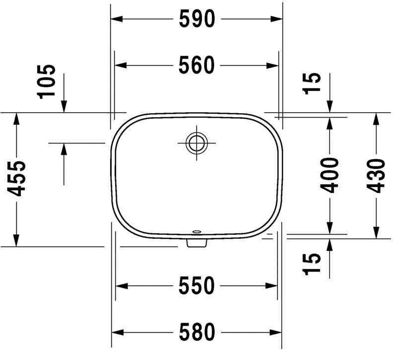 Раковина вбудована під стільницю Duravit D-Code 0338560000