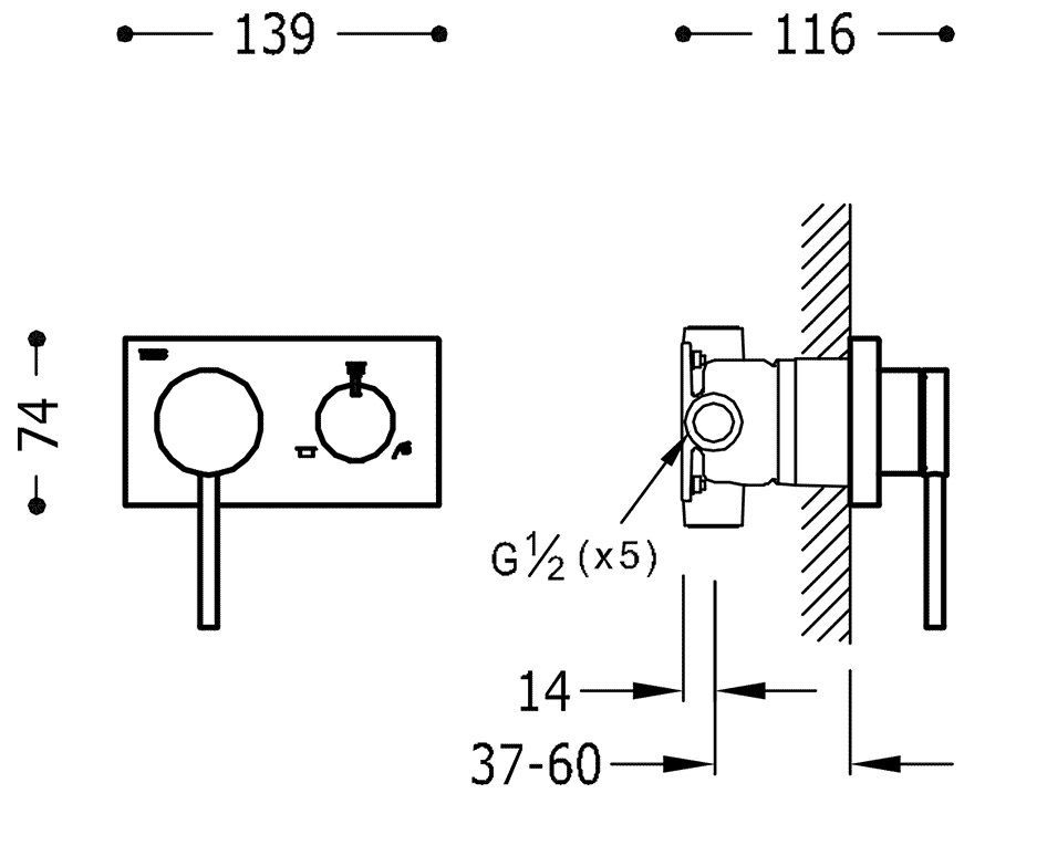 Смеситель для душа Mono-Term 21027399AC