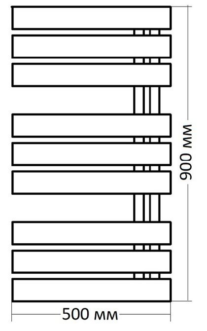 Nameless Полотенцесушитель водяной 500х900мм, сталь, черный матовый Nam-50/90C31