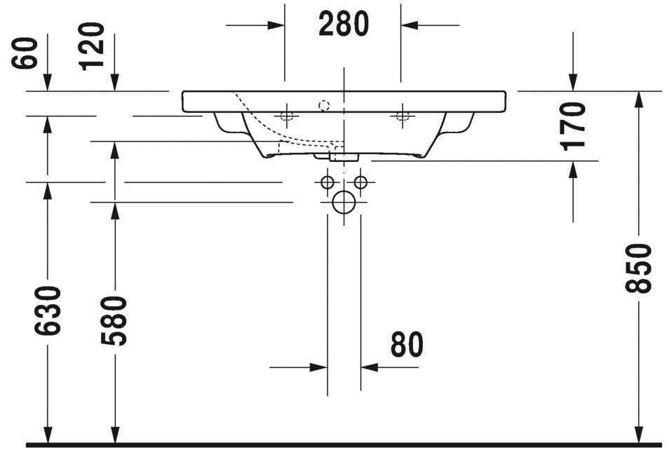 Умивальник Duravit DuraStyle 2337780000