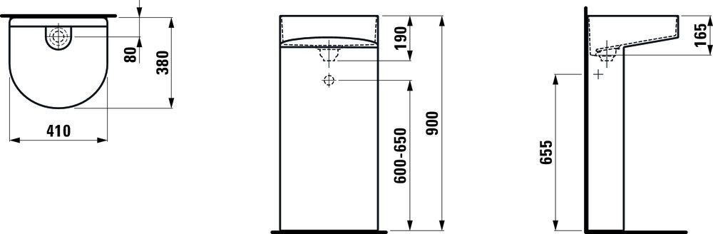 Напольный умывальник Laufen Sonar H8113414001121