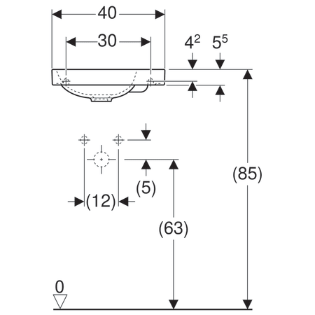Умивальник підвісний Geberit Acanto 500.635.01.2