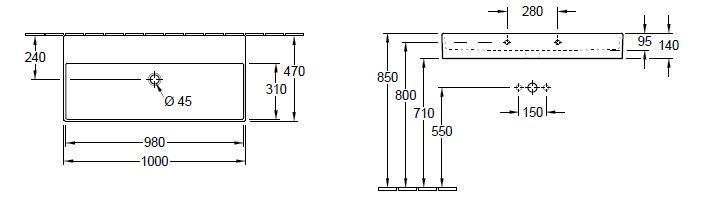 Подвесной умывальник Villeroy and Boch Memento 2.0 4A22A3RW