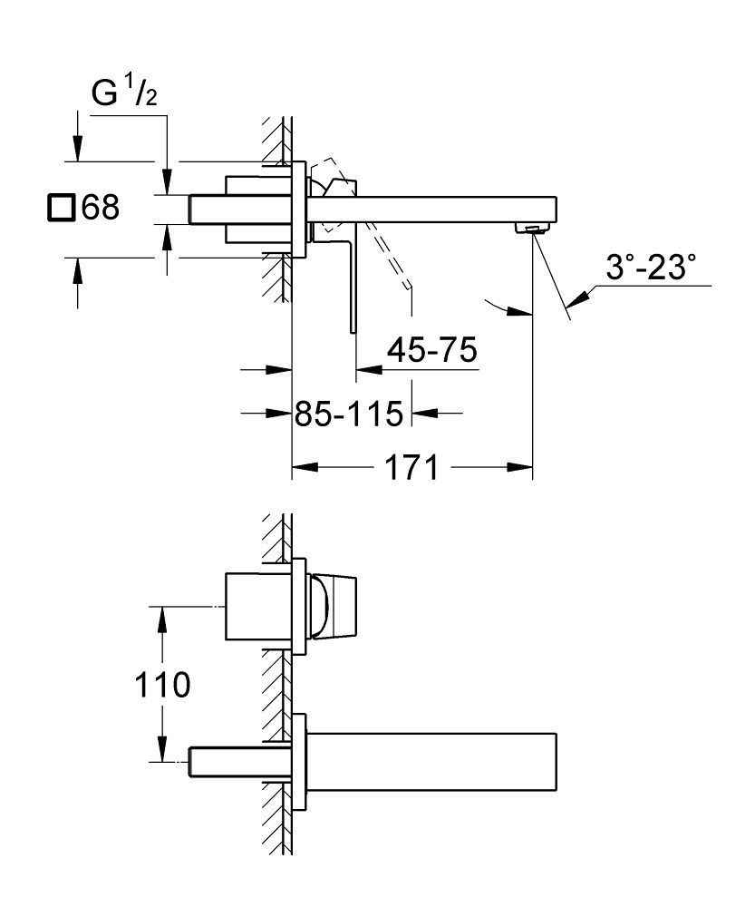 Змішувач для умивальника Grohe Eurocube 19895AL0