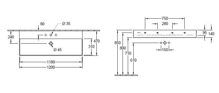 Подвесной умывальник Villeroy and Boch Memento 2.0 4A22C5RW