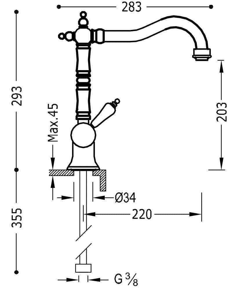 Змішувачі на кухню Tres Clasic 24233401OR